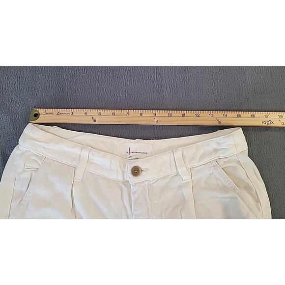 Anthropologie Scout Pleated Trouser Pants Ivory  Women’s 27 Cropped Straight Leg - Picture 8 of 13